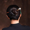 Wooden Daisy Hairpin with Beaded Tassel, Vintage Style