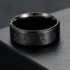 Black Jambhala Mantra Titanium Steel Balance Ring