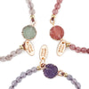 Crystal Charm Lucky Bracelet with Faceted Stone Beads