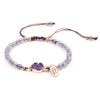 Crystal Charm Lucky Bracelet with Faceted Stone Beads