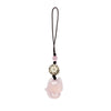 Chalcedony Fox Phone Charm, Handwoven Stone Pendant