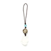 Chalcedony Fox Phone Charm, Handwoven Stone Pendant