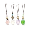 Chalcedony Fox Phone Charm, Handwoven Stone Pendant
