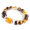Tiger Eye Bead Fortune Prosperity Bracelet on a ceramic plate