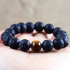 Tiger Eye and Lava Rock Stone Bracelet for Men