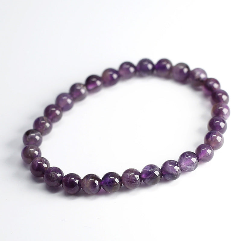Natural Amethyst Bracelet, Handmade Purple Crystal Beads