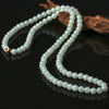 Natural Jade Necklace White Green Beads 6.5mm