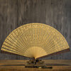 Carved Sandalwood Folding Fan with Gift Box and Stand