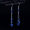 Sterling Silver Lapis Lazuli Drop Earrings, Handmade Blue Stone Dangles