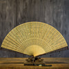 Carved Sandalwood Folding Fan with Gift Box and Stand