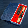 Carved Sandalwood Folding Fan with Gift Box and Stand