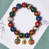 Vintage Multicolor Glass Bead Charm Bracelet