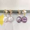 Baroque Pearl Drop Earrings with 925 Silver Posts