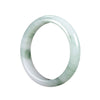 Tianshan Jade Bangle Bracelet, Green and White Ice Jade Style