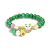 Cat Charm Bracelet with Aquamarine or Bodhi Seed Beads