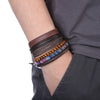Handmade Leather Bracelet Set with Gift Message Card
