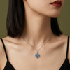 925 Sterling Silver Three Rabbits Turquoise Necklace