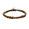 Tiger Eye and Gold-Tone Square Bead Bracelet