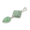 Geometric Double Stone Pendant Necklace with Polished Crystal