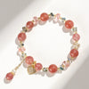 Strawberry Quartz Bracelet with Pearl and Glass Beads
