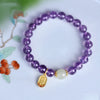 Natural Amethyst Crystal Hetian Jade Charm Bracelet