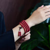 Cinnabar Mala Bracelet 108 Beads Engraved Om Mani Padme Hum