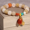 Strawberry Quartz Charm Bracelet for Women