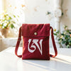 Embroidered OM Mantra Cotton Crossbody Bag