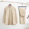 Men's Linen Tang Suit Set with Frog Buttons