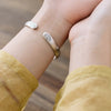 Lotus Flower Heart Sutra White Copper Luck Bracelet