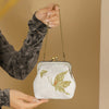 Embroidered Floral and Butterfly Chain Purse