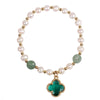 Pearl and Charm Bracelet with Gemstone Accents