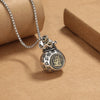 Copper Fortune Bag Pendant Necklace with Rotating Coin Charm