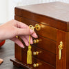 Solid Wood Jewelry Box with Lock and Mirror
