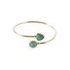 Crystal Open Cuff Bracelet with Geometric Charm