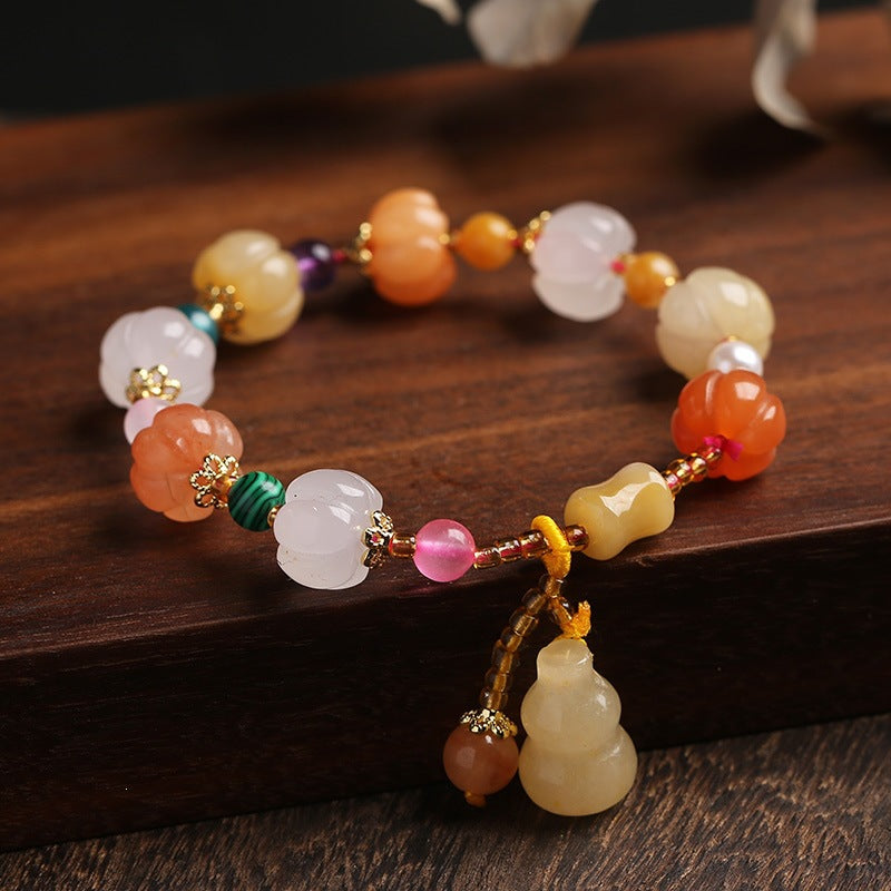 Golden Silk Jade Pixiu Wealth Bracelet