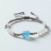 Woven White Jade and Blue Stone Pixiu Bracelet