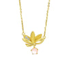 Sterling Silver Lotus Necklace with Rose Quartz