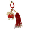 Song Brocade Sheep Keychain with Pearl Tassel