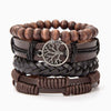 Wrap Leather Bracelet Set Vintage Braided Multi-Layer