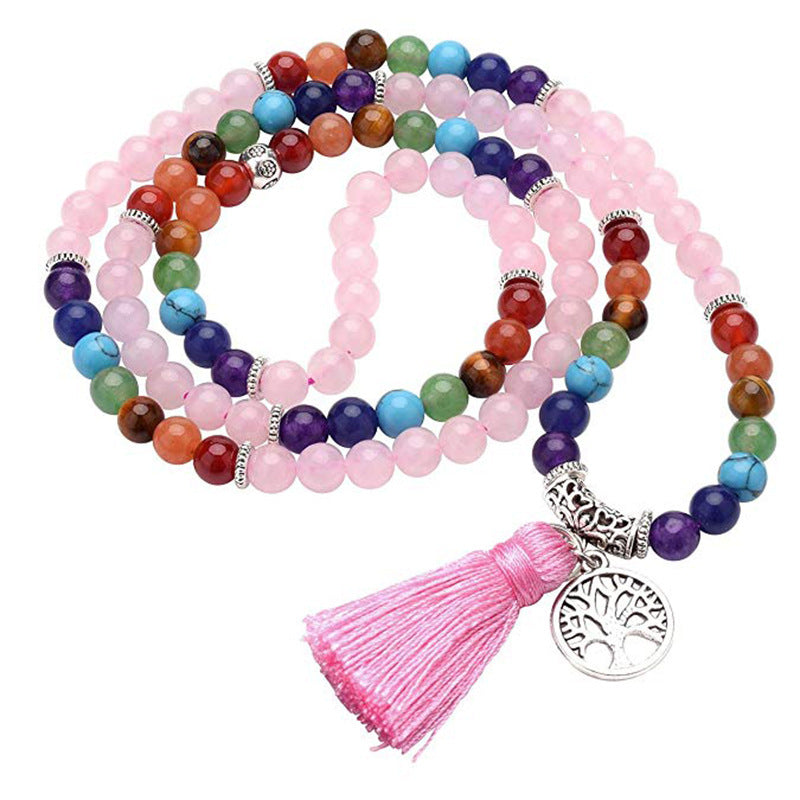 108 Bead Crystal Mala Prayer Beads Multilayer Bracelet Necklace