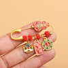 Chinese Gourd Safety Pin Brooch with Charms