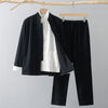 Men's Cotton Linen Tang Suit Jacket Chinese Frog Button Shirt