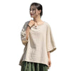 Women's Half Sleeve Linen Look T-shirt Tee