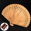 Carved Wood Folding Fan with Openwork Design