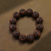 Wood Bead Bracelet with Engraved Charms and Tassel