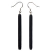 Ebony Wood Texture Balance Peace Drop Dangle Earrings