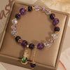 Amethyst PiXiu Bracelet with Clear Quartz Beads