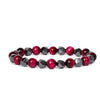 Faceted Stone Bead Bracelet with Hematite, 8mm