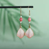 Handmade Velvet Flower Earrings, 925 Silver Hook